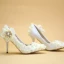 Luxury / Gorgeous Champagne Lace Wedding High Heels 8 cm Appliques Beading Pearl Pointed Toe Wedding Shoes 2018