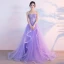 Chic / Belle 2017 Violet Princesse Dentelle Bustier Fait main Appliques Dos Nu Robe De Ceremonie Robe De Soirée