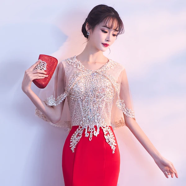 Amazing / Unique Navy Blue Evening Dresses 2018 Trumpet / Mermaid U-Neck Lace Beading Rhinestone Backless Crystal Evening Party Formal Dresses