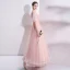 Modern / Fashion Pearl Pink Evening Dresses  2017 Trumpet / Mermaid U-Neck Tulle Appliques Backless Beading Evening Party Formal Dresses