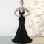 Modern / Fashion Black Evening Dresses  2017 Trumpet / Mermaid U-Neck Backless Beading Rhinestone Evening Party Formal Dresses