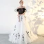 Modern / Fashion Black Prom Dresses 2018 A-Line / Princess Tulle Strapless Prom Backless Embroidered Formal Dresses