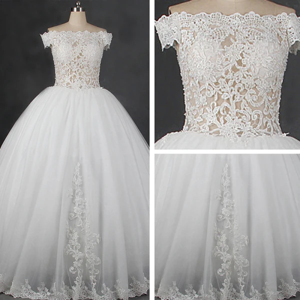 Amazing / Unique Ivory Court Train Wedding 2018 Ball Gown Lace-up Tulle Appliques Backless Pierced Strapless Wedding Dresses