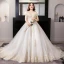 Luxury / Gorgeous White Plus Size Ball Gown Wedding Dresses 2019 Lace Tulle Appliques Backless Embroidered Strapless Cathedral Train Wedding