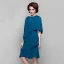 Klassieke Elegante Ink Blauw Moeder Van De Bruid Kleding 2020 A lijn Korte U-hals Rits Omhoog Mouwloos Met Sjaal Gezwollen Huwelijk Avond Jurken Voor Bruiloft