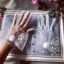Blomsterfe Hvit Brudehansker 2020 Appliques Beading Blomst Rhinestone Tyll Bryllup Ball Tilbehør