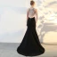 Modern / Fashion Black Evening Dresses  2017 Trumpet / Mermaid U-Neck Backless Beading Rhinestone Evening Party Formal Dresses