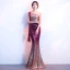 Bling Bling Traube Sweep / Pinsel Zug Abendkleider 2018 Mermaid One-Shoulder Rückenfreies Perlenstickerei Pailletten Abend Festliche Kleider