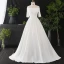 Schlicht Weiß Übergröße Brautkleider / Hochzeitskleider 2020 A Linie Off Shoulder Kurze Ärmel Einfarbig Kathedrale Schleppe Gekreuzte Träger Handgefertigt Satin Hochzeit