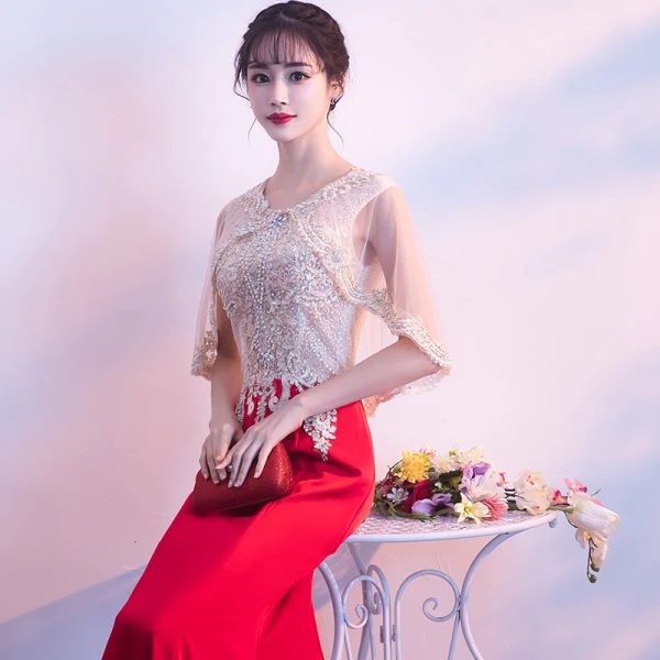 Amazing / Unique Navy Blue Evening Dresses 2018 Trumpet / Mermaid U-Neck Lace Beading Rhinestone Backless Crystal Evening Party Formal Dresses