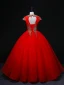 Ethnic Red Sequins Prom Dresses Ball Gown 2022 V-Neck Sleeveless Backless Floor-Length / Long Formal Dresses