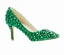 Chic / Beautiful Green Rhinestone Cocktail Party Pumps 2022 Leather 8 cm Stiletto Heels Pointed Toe Pumps High Heels