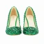 Chic / Beautiful Green Rhinestone Cocktail Party Pumps 2022 Leather 8 cm Stiletto Heels Pointed Toe Pumps High Heels