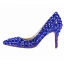 Chic / Beautiful Royal Blue Cocktail Party Rhinestone Pumps 2022 Leather 8 cm Stiletto Heels High Heels Pointed Toe Pumps