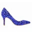 Chic / Beautiful Royal Blue Cocktail Party Rhinestone Pumps 2022 Leather 8 cm Stiletto Heels High Heels Pointed Toe Pumps