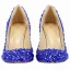 Chic / Beautiful Royal Blue Cocktail Party Rhinestone Pumps 2022 Leather 8 cm Stiletto Heels High Heels Pointed Toe Pumps