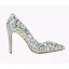 Glittrande Multi-Färger Rhinestone Afton Pumps 2022 Läder 10 cm Stilettklackar Spetsiga Pumps Högklackade