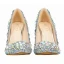 Glittrande Multi-Färger Rhinestone Afton Pumps 2022 Läder 10 cm Stilettklackar Spetsiga Pumps Högklackade