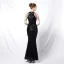 Charming Black Sequins Evening Dresses 2022 Trumpet / Mermaid Scoop Neck Beading Tassel Sleeveless Floor-Length / Long Evening Party Formal Dresses