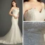 Fine Brudekjoler 2017 Hvit Trompet / Havfrue Chapel Train Gripende Ruffles Kjæreste Ryggløse Uten Ermer Perle Beading Blonder Appliques