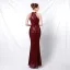 Charming Black Sequins Evening Dresses 2022 Trumpet / Mermaid Scoop Neck Beading Tassel Sleeveless Floor-Length / Long Evening Party Formal Dresses