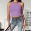 Fashion Women White Solid Color Tight  Tank T-Shirts 2021 Lace Up Strapless Night Out Summer Street Wear Tops