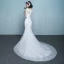 Simple Robe De Mariée 2017 Blanche Trompette / Sirène Chapel Train Encolure Dégagée 1/2 Manches En Dentelle Appliques