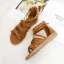 Bohemia Beige Summer Beach Street Wear Womens Sandals 2022 Flat Ankle Strap Open / Peep Toe Sandals