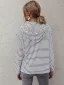 Fashion Casual Women White Stripe Sweatshirts Hoodies 2021 V-Neck Hooded Zipper Fall Long Sleeve Loose Tops