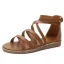 Bohemia Beige Summer Beach Street Wear Womens Sandals 2022 Flat Ankle Strap Open / Peep Toe Sandals