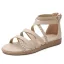 Bohemia Beige Summer Beach Street Wear Womens Sandals 2022 Flat Ankle Strap Open / Peep Toe Sandals
