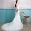Abordable Robe De Mariée 2017 Blanche Trompette / Sirène Encolure Dégagée Sans Manches Dos Nu Chapel Train Perle En Dentelle Appliques