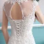 Abordable Robe De Mariée 2017 Blanche Trompette / Sirène Encolure Dégagée Sans Manches Dos Nu Chapel Train Perle En Dentelle Appliques