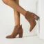 Fashion Khaki Casual Suede Womens Boots 2022 8 cm Thick Heels Pointed Toe Boots