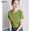 Simple OL Désinvolte Lavande Ordinaire T-Shirts 2021 Encolure Dégagée Coton Manches Courtes Hauts pour Femmes T-shirt