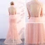 Chic / Belle Perle Rose Transparentes Robe De Soirée 2018 Trompette / Sirène Encolure Dégagée Sans Manches Perle Métal Ceinture Train De Balayage Dos Nu Robe De Ceremonie