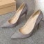 Simple Gris Bureau OL Daim Escarpins 2020 10 cm Talons Aiguilles À Bout Pointu Escarpins