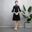 Modest / Simple Black Homecoming Graduation Dresses 2018 A-Line / Princess High Neck Bell sleeves Knee-Length Formal Dresses