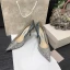Glittrande Silver Afton Paljetter Pumps 2021 Läder 8 cm Stilettklackar Spetsiga Pumps Högklackade