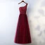 Chic / Belle Robe De Soirée 2017 Princesse En Dentelle Fleur Perlage Paillettes Une épaule Dos Nu Sans Manches Longueur Cheville Soirée