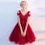 Chic / Beautiful Red Homecoming Graduation Dresses 2017 A-Line / Princess Appliques Sequins Crossed Straps V-Neck Short Sleeve Strapless Short