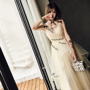 Lovely Champagne Prom Dresses 2018 A Line Princess Cascading Ruffles Spaghetti Straps Sleeveless Backless Floor Length Long Formal Dresses