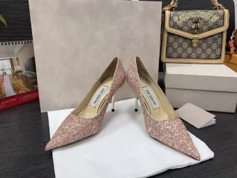 Scintillantes Vert Soirée Paillettes Escarpins 2021 Cuir 8 Cm Talons Aiguilles Talons Hauts À Bout Pointu Escarpins