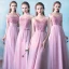 Chic / Belle Robe Demoiselle D'honneur 2017 Princesse Dentelle Fleur Noeud Dos Nu Longueur Cheville Demoiselle D'honneur Robe Pour Mariage