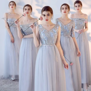 Chic Belle Bleu Ciel Robe Demoiselle D 039 Honneur 2017 Princesse Bretelles Croisées En Dentelle Fleur Noeud Dos Nu Longueur Cheville Demoiselle D 039 Honneur Robe Pour Mariage