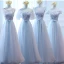 Schöne Himmelblau Brautjungfernkleider 2017 A Linie Schleife Künstliche Blumen Rückenfreies Lange Brautjungfer Kleider Für Hochzeit