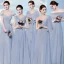 Chic / Beautiful Sky Blue Bridesmaid Dresses 2017 A-Line / Princess Backless Ankle Length Bridesmaid Wedding Party Dresses