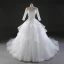 Chic / Belle Robe De Mariée 2017 Robe Boule En Dentelle Fleur Paillettes V-Cou Dos Nu 3/4 Manches Royal Train