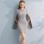 Amazing / Unique Party Dresses 2017 Sheath / Fit Beading Rhinestone Scoop Neck Long Sleeve Short Formal Dresses