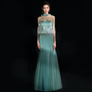 Charmant Jade Groen Avondjurken 2018 Trompet Zeemeermin Kristal Rhinestone Strik Houder Ruglooze Mouwloos Lange Gelegenheid Jurken